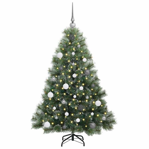 vidaXL Artificial Christmas Tree with 150 LEDs Green 150 cm PE and PVC