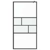 vidaXL Walk-in Shower Wall Black 100 x 195 x 0.5 cm
