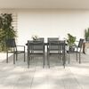 vidaXL 7 Piece Garden Dining Set Black Steel and Textilene