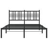 vidaXL Metal Bed Frame without Mattress with Headboard Black 140x190cm