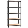 vidaXL 5-Layer Shelves 4 pcs Anthracite Steel&Engineered Wood