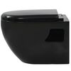 vidaXL Wall-Hung Toilet with Concealed Cistern Ceramic Black
