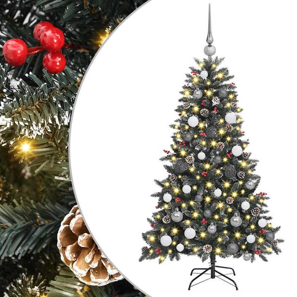 vidaXL Artificial Christmas Tree with 150 LEDs with Stand Green 150 cm