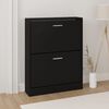 vidaXL Shoe Cabinet Black 59x17x81 cm Engineered Wood