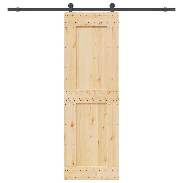 vidaXL Sliding Door with Hardware Set 70x210 cm Solid Wood Pine