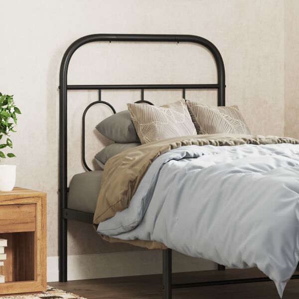 vidaXL Metal Replace Headboard Black 75 cm