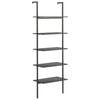 vidaXL 5-Tier Leaning Shelf Black 64x35x185 cm