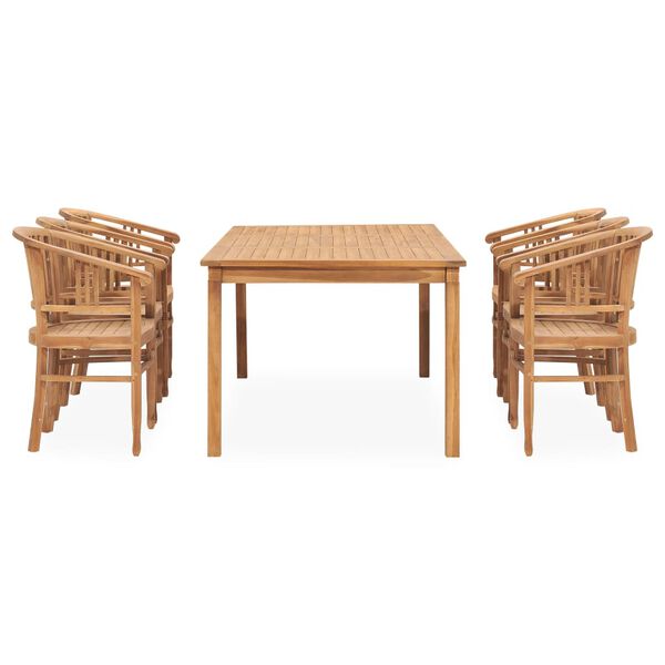 vidaXL 7 Piece Garden Dining Set Solid Teak Wood