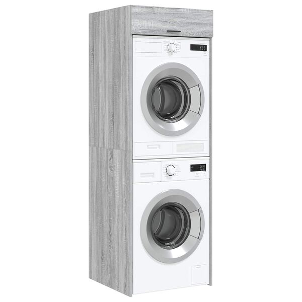vidaXL Wash Machine Cabinet 2 pcs Grey Sonoma 67.5 x 68 x 200 cm