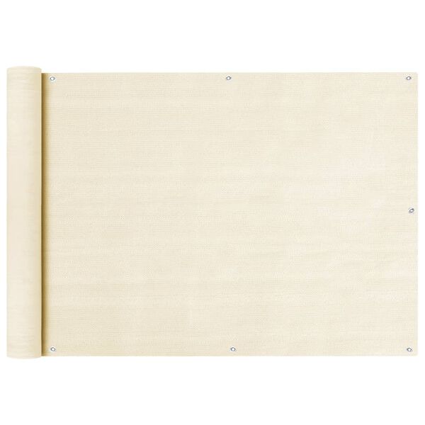 vidaXL Balcony Screen Cream 75x300 cm HDPE