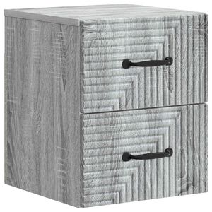 vidaXL Wall-Mounted Bedside Cabinet Grey Sonoma 34.5 x 33 x 40 cm