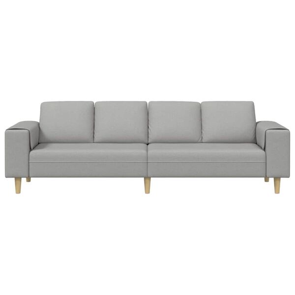 vidaXL Living Room Couch Cloud Grey 250 x 77 x 76 cm Polyester