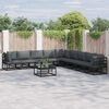 vidaXL Garden Sofa Set with Cushion 9 pcs Black Aluminium