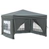 vidaXL Folding Party Tent with Sidewalls Anthracite 3x3 m