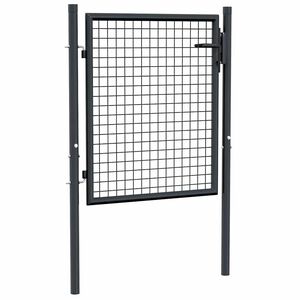 vidaXL Mesh Garden Gate Galvanised Steel 100x75 cm Grey