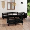 vidaXL 7 Piece Garden Lounge Set Solid Wood Pine Black