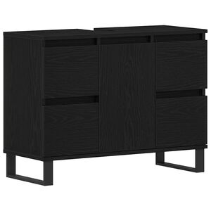 vidaXL Bathroom Cabinet Black Oak 80 x 33 x 60 cm Engineered Wood