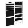 vidaXL Mirror Jewellery Cabinet Wall Mounted White 37.5x10x90 cm
