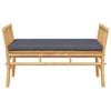 vidaXL Garden Bench with Cushion Brown 110 x 38 x 65cm Bamboo