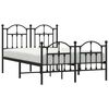 vidaXL Metal Bed Frame without Mattress with Footboard Black 120x200cm
