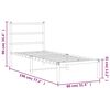 vidaXL Metal Bed Frame without Mattress with Headboard Black 75x190cm