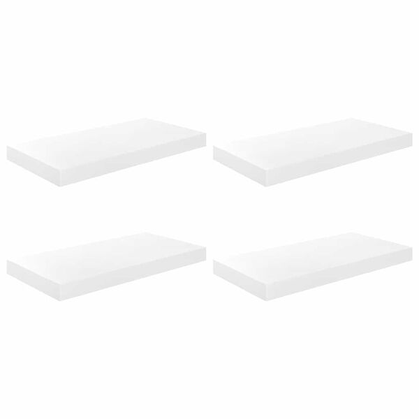 vidaXL Floating Wall Shelves 4 pcs High Gloss White 50x23x3.8 cm MDF