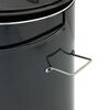 vidaXL Goulash Cannon with Chimney and Lid Black Enamelled Steel