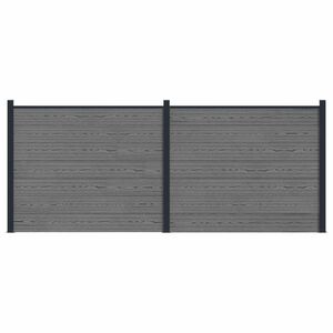 vidaXL Fence Panel 2 pcs WPC and Aluminium Grey
