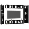 vidaXL TV Cabinet Set Wall-mounted 10 pcs Black Oak Engineered Wood