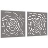vidaXL Garden Wall Decorations 2 pcs 55x55 cm Corten Steel Rose Design