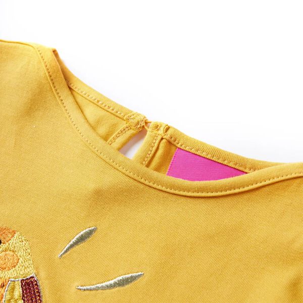 Kids' T-shirt with Long Sleeves Dark Ochre 116