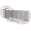 vidaXL Dog House with Roof Anthracite 117x405x123 cm Galvanised Steel