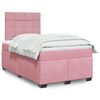 vidaXL Box Spring Bed with Mattress Pink 120x190 cm Small Double Velvet