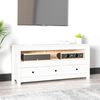 vidaXL TV Cabinet White 114x35x52 cm Solid Wood Pine