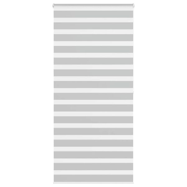 vidaXL Zebra Blind Light Grey 105x200 cm Fabric Width 100.9 cm Polyester