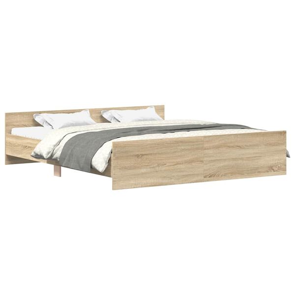 vidaXL Bed Frame without Mattress Sonoma Oak 160x200 cm
