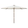 vidaXL Garden Parasol with Wooden Pole Sand 400x273 cm