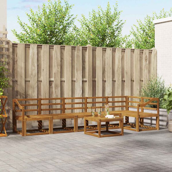 vidaXL Outdoor Sofa Set 7 pcs Natural Solid Acacia Wood