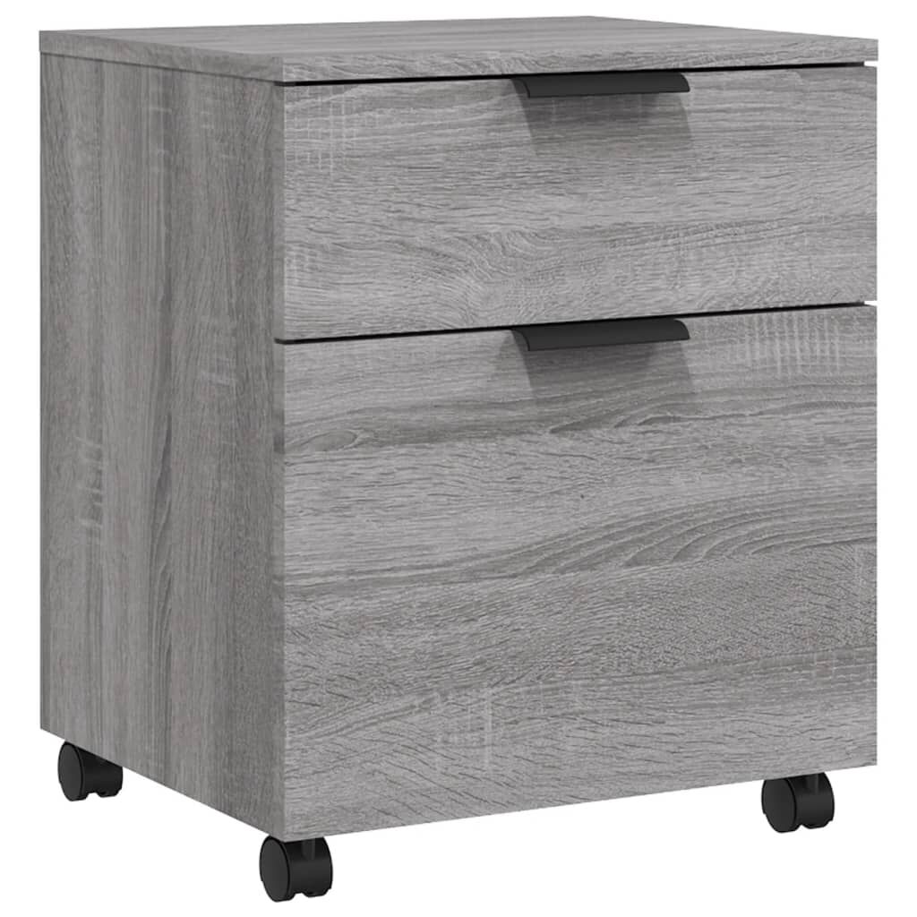Gray wood filing cabinet top