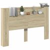 vidaXL Headboard Cabinet with LED Sonoma 160 x 16.5 x 103.5 cm
