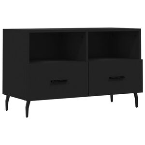 vidaXL TV Cabinet Black 80x36x50 cm Engineered Wood