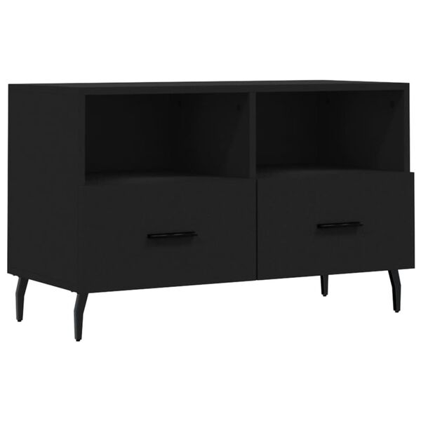 vidaXL TV Cabinet Black 80x36x50 cm Engineered Wood