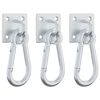 vidaXL Eye Plates with Snap Hooks 3 pcs 360° Rotate Silver Steel