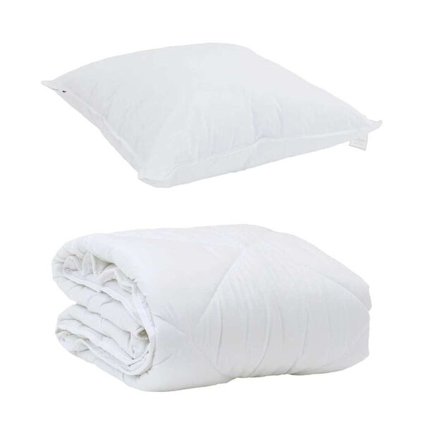 vidaXL Summer Duvet with Pillow 2 pcs White Microfiber