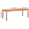 vidaXL Garden Table 215x90x74 cm Solid Acacia Wood
