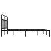 vidaXL Metal Bed Frame without Mattress with Headboard Black 183x213cm