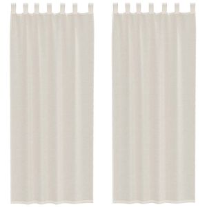vidaXL Voile Curtains with Tab Top 2 pcs Cream