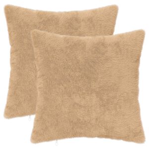 vidaXL Cushion Cover 2 pcs HEERLEN Cream 35 x 35 cm Faux Rabbit Fur