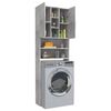 vidaXL Washing Machine Cabinet Concrete Grey 64x25.5x190 cm