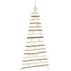 vidaXL Christmas Tree with 80 LEDs Natural 150 cm Solid Ash Wood